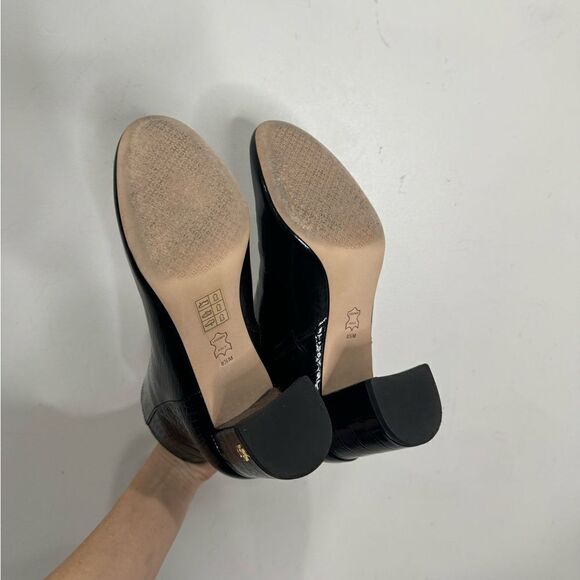 Tory Burch Brooke 70 MM Booties Croc Embosssed Black Ankle Boots - Picture 14 of 15